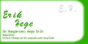 erik hege business card